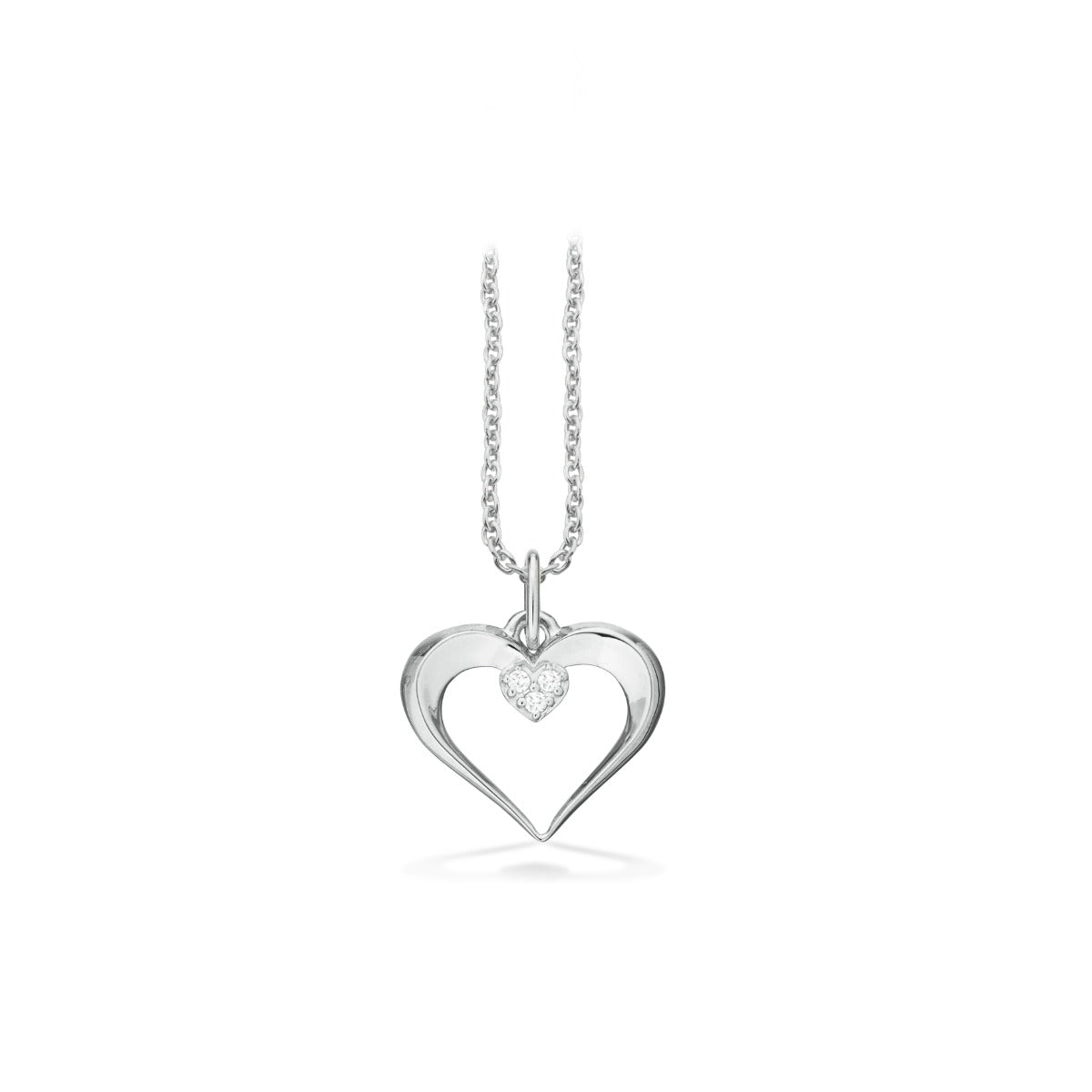 HJERTE 0,024 H-W/SI 8 KT.M/ SØLVKÆDE