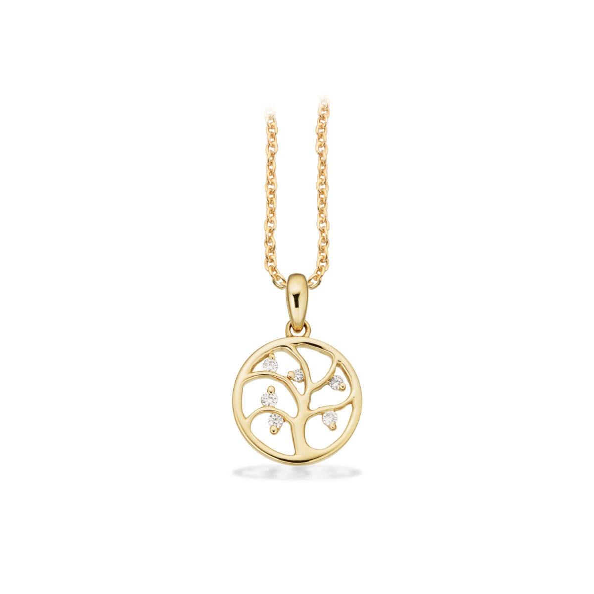 VEDHÆNG LIVETS TRÆ 0,05 H-W/SI 14 KT. M/SØLVKÆDE