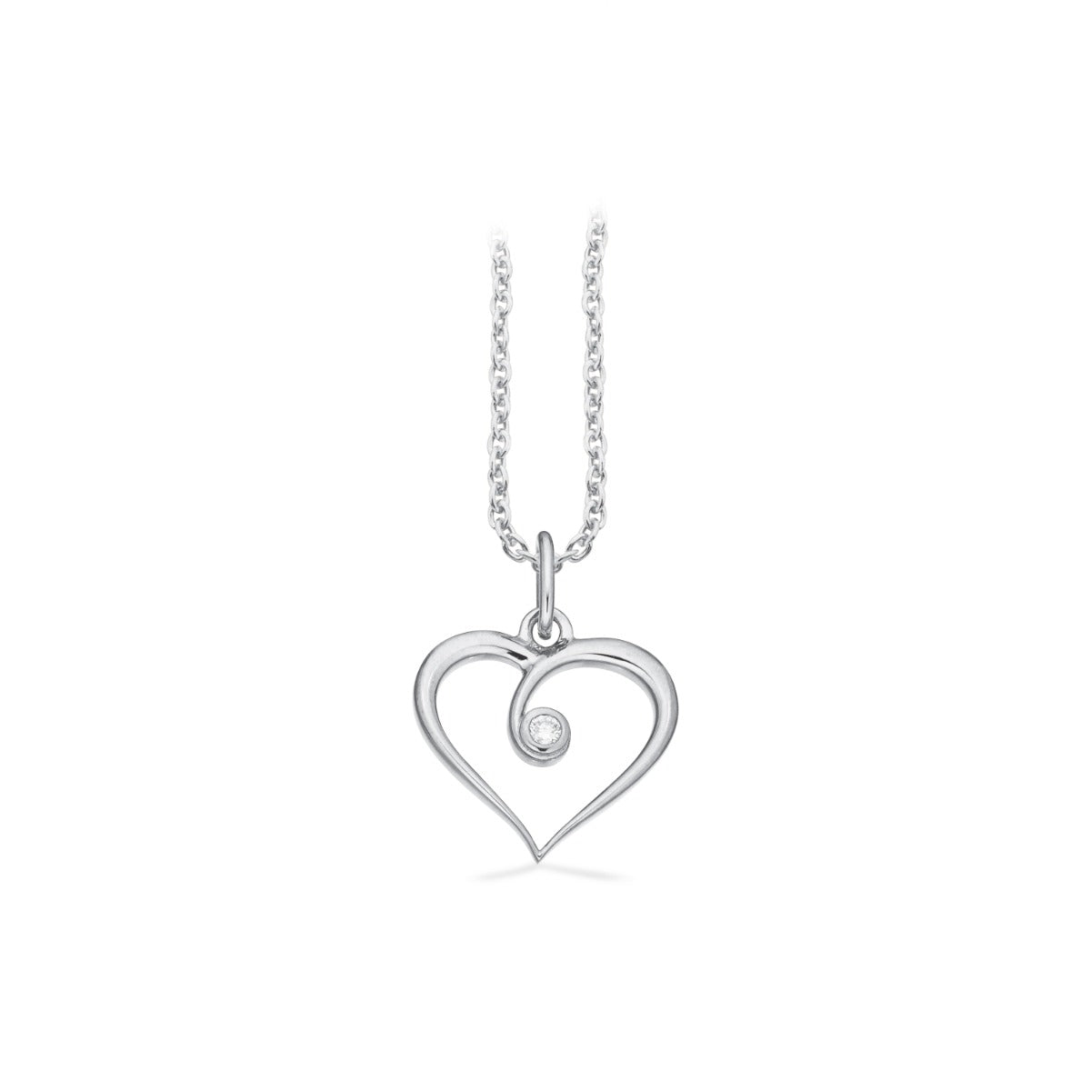 HJERTE 0,02 H-W/SI 8 KT.M/ SØLVKÆDE