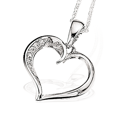 VEDHÆNG HJERTE SYN.ZIR. M/KÆDE SØLV