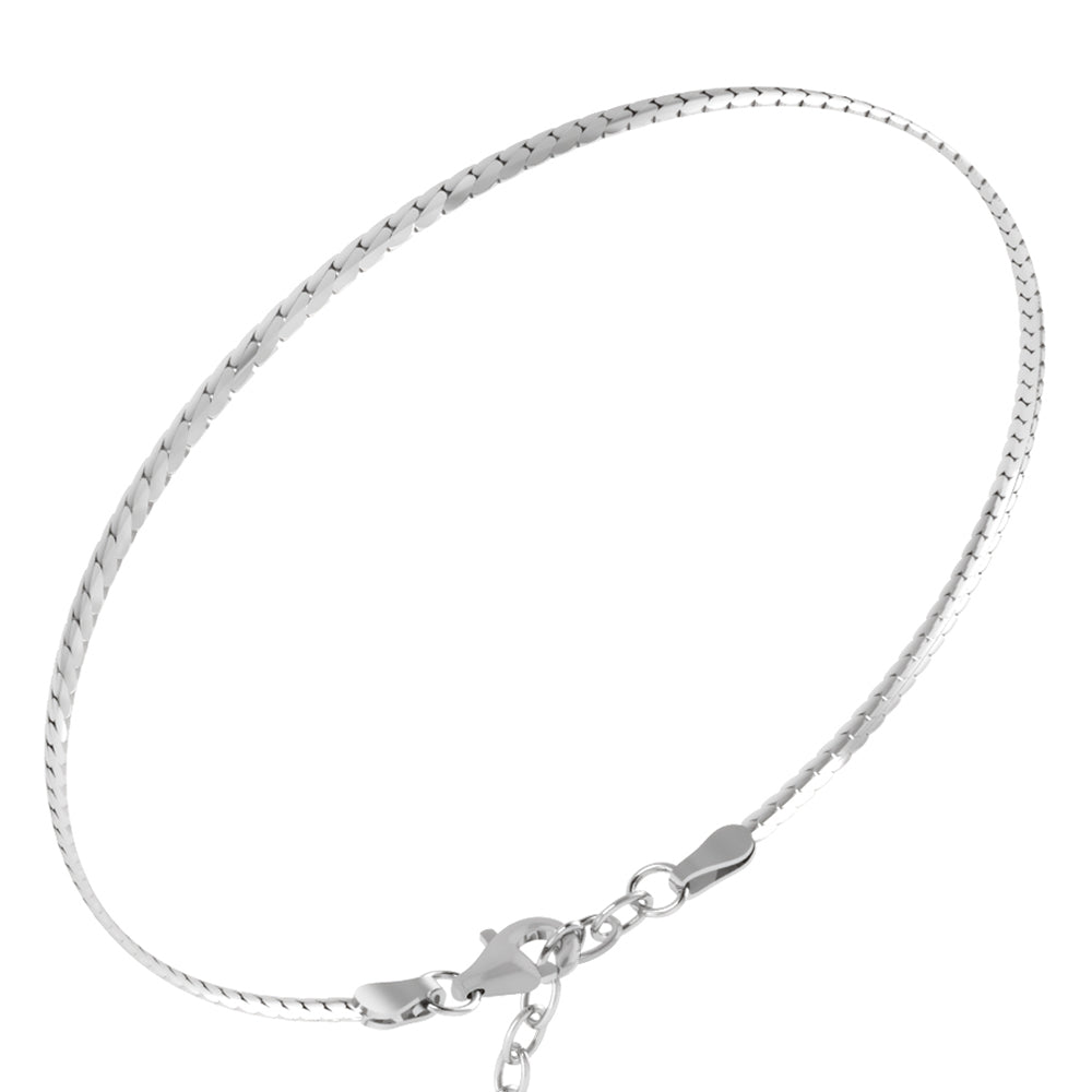 SØLV ARMBÅND KANTET KÆDE FLAD