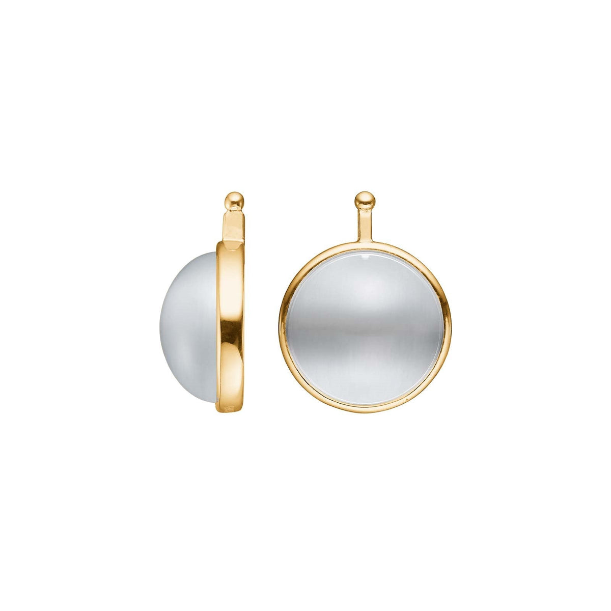 KATTEØJE CABOCHON 13MM M/FG SØLV