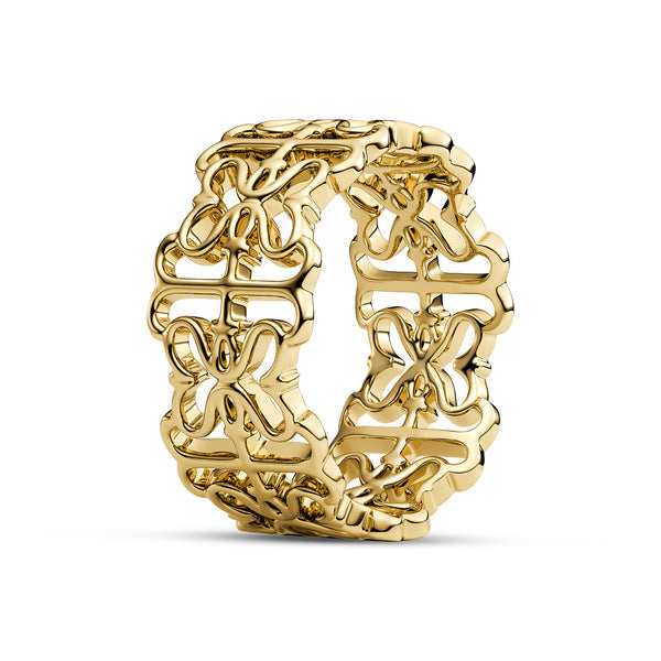 RING ICONA - 18 KARAT FORGYLDT, MED EN BLANKPOLERET OVERFLADE.