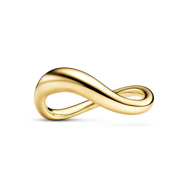 RING INFINITO - 18 KARAT FORGYLDT, MED EN BLANKPOLERET OVERFLADE.