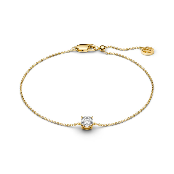 ARMBÅND PRINCESS UNO - 18 KARAT FORGYLDT, MED HVIDE ZIRKONIA.