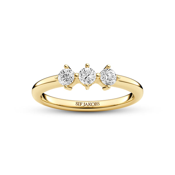 RING PRINCESS - 18 KARAT FORGYLDT, MED HVIDE ZIRKONIA.