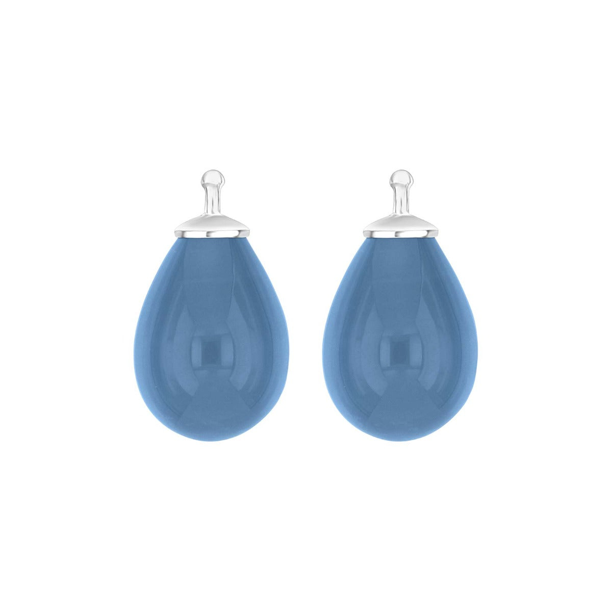 BØHMISK KVARTSGLAS DRÅBE FARVE42 M/RH SØLV - PAR