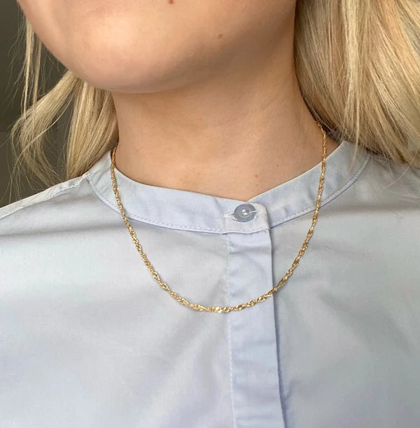 8KT.KÆDE SINGAPORE 2,2MM 42+3CM
