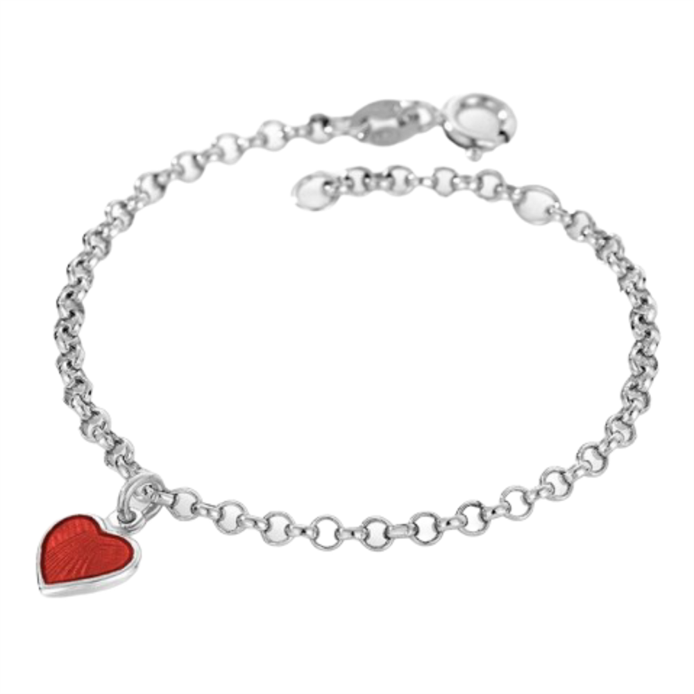 SØLV BØRNEARMB M. HJERTE RØDT