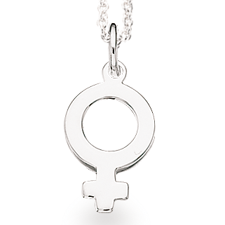 VEDHÆNG PIGETEGN SØLV M/KÆDE