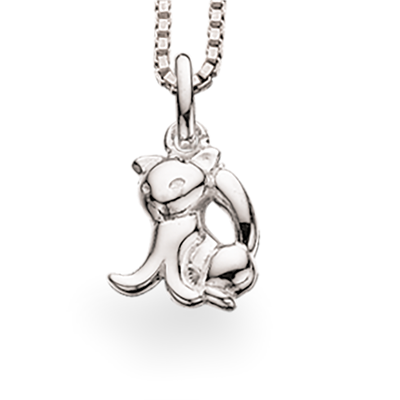 VEDHÆNG KAT SØLV M/KÆDE