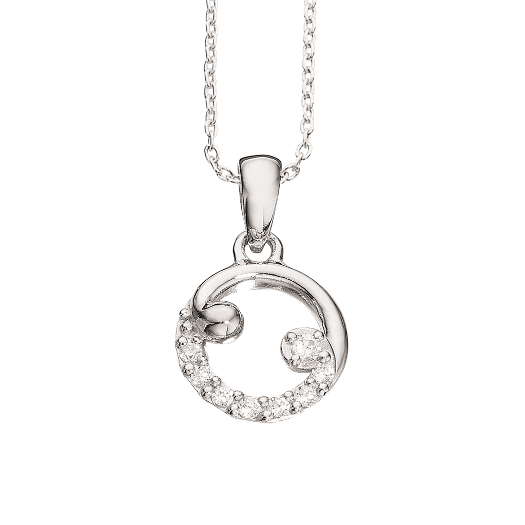 VEDHÆNG ZIR. SØLV RH. M/KÆDE