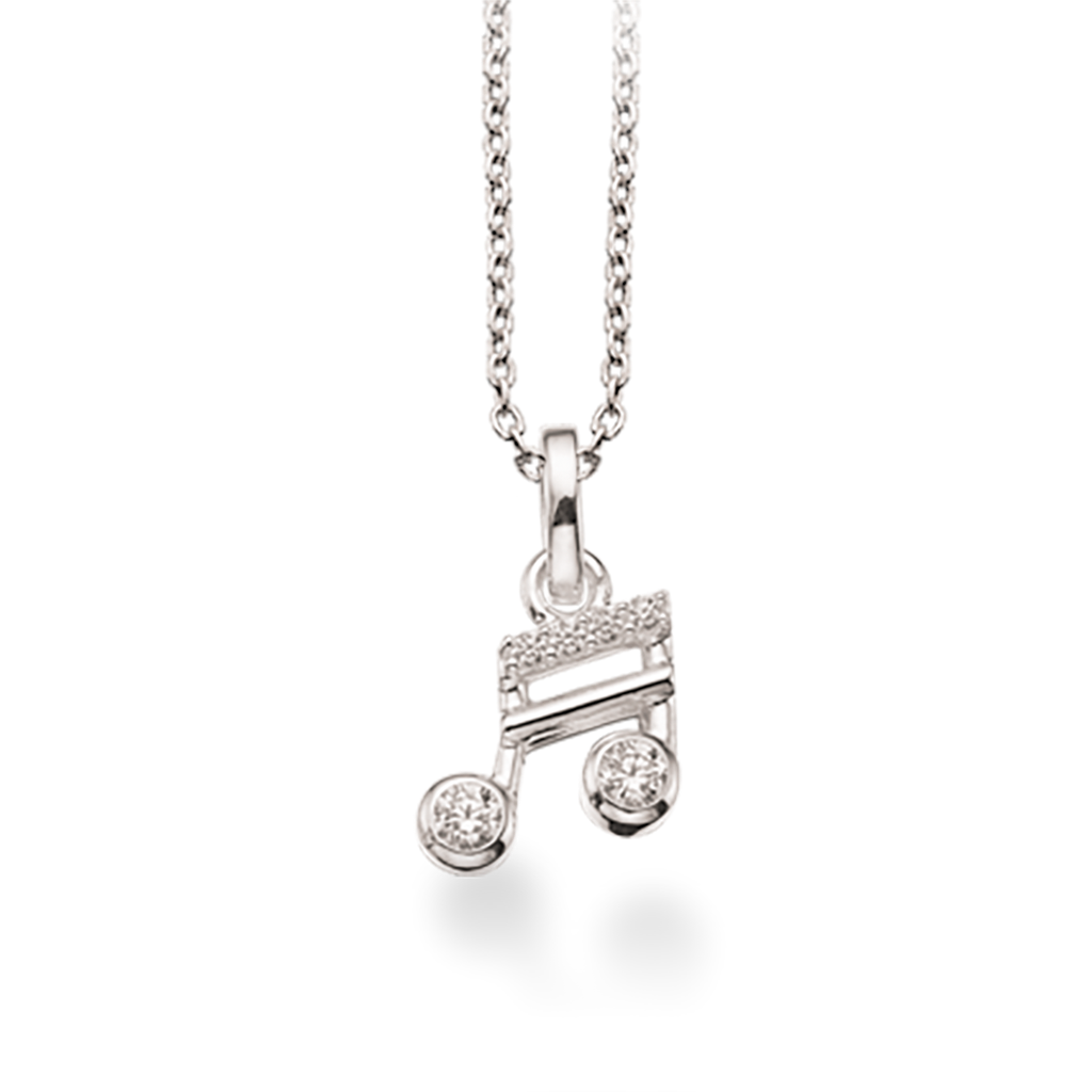 VEDHÆNG NODE SYN. CUBIC ZIR. SØLV M/KÆDE