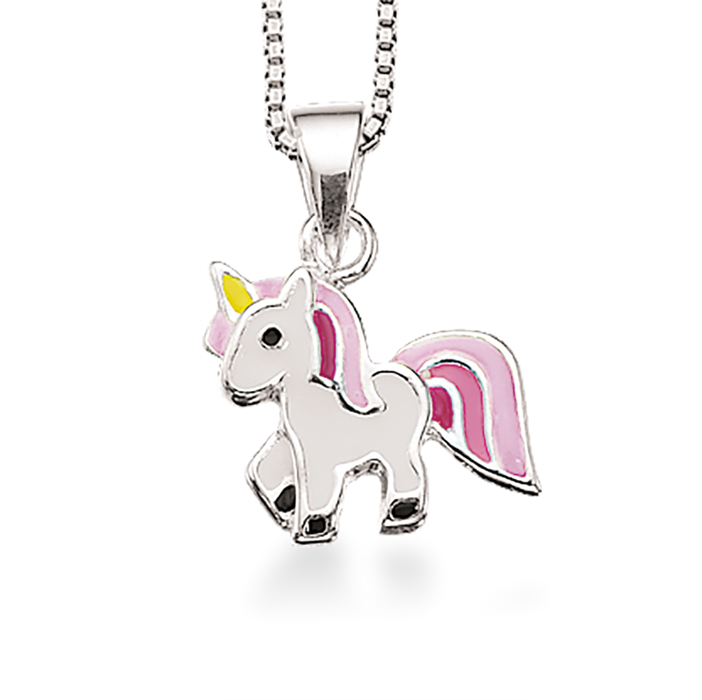VEDHÆNG ENHJØRNING SØLV M/KÆDE