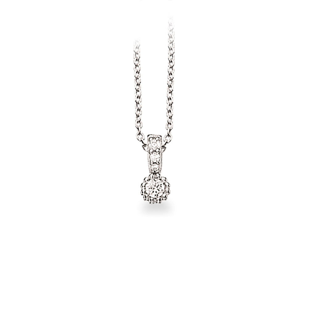 VEDHÆNG SYN. CUBIC ZIR. SØLV RH. M/KÆDE