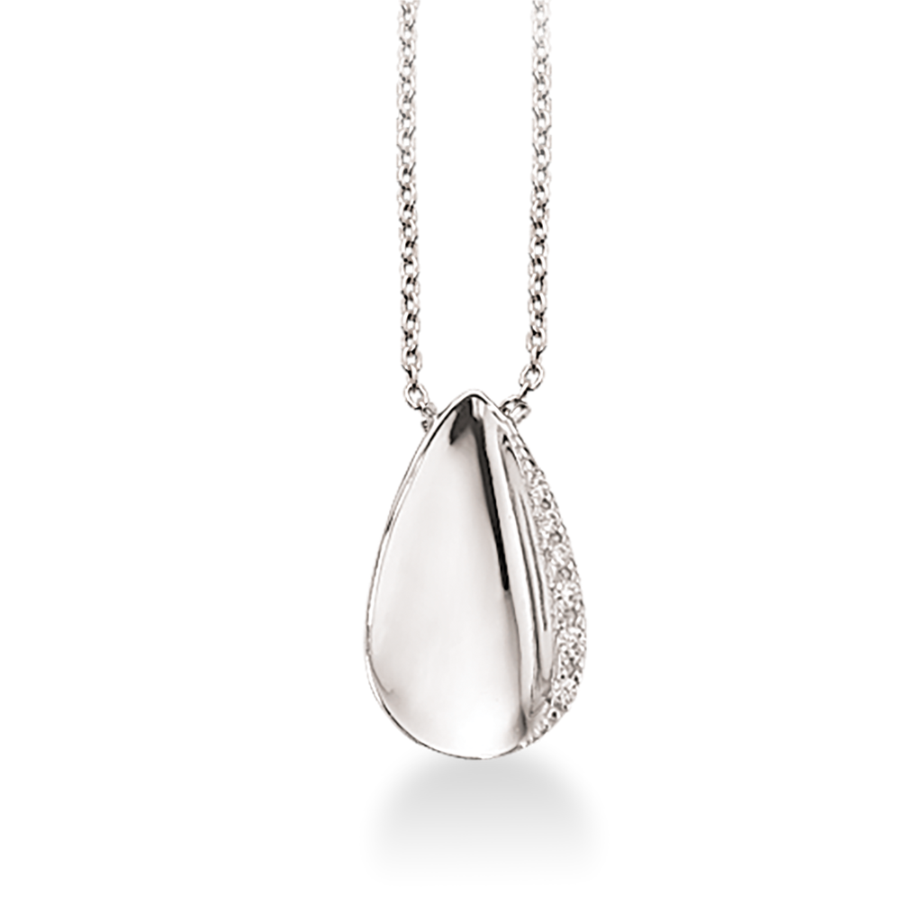 VEDHÆNG SYN. CUBIC ZIR. SØLV RH. M/KÆDE