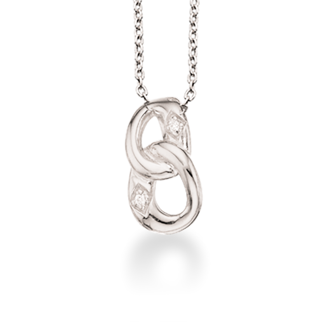 VEDHÆNG SYN. CUBIC ZIR. SØLV M/KÆDE