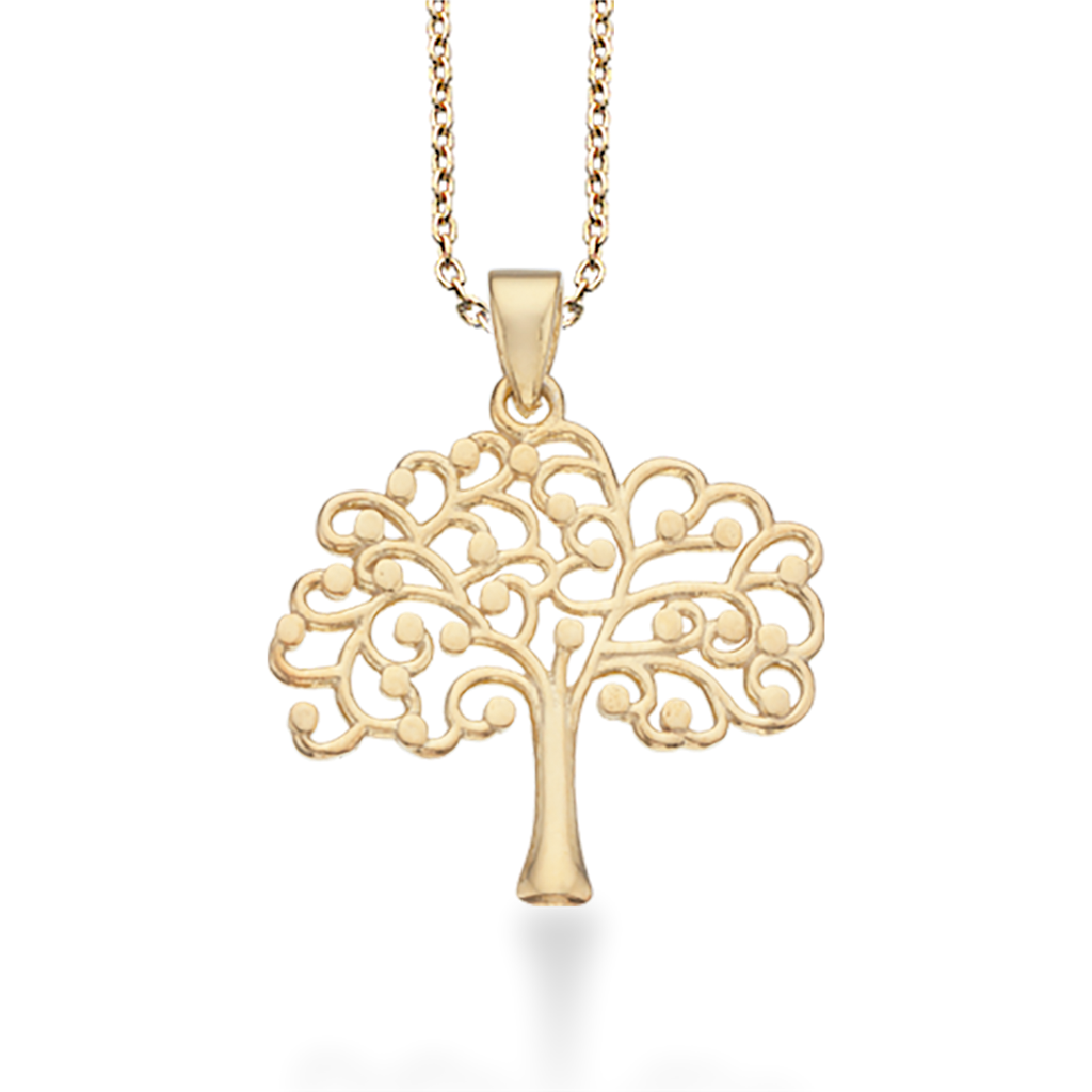 VEDHÆNG LIVETS TRÆ SØLV FG. M/KÆDE