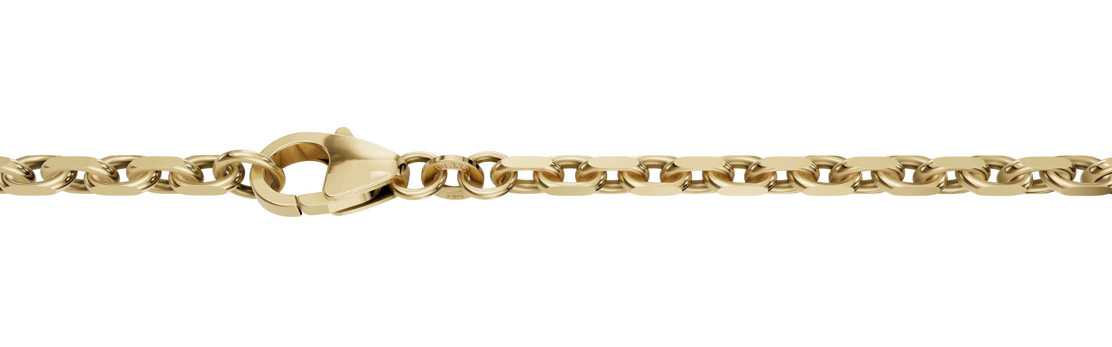 8KT.ARMBÅND ANKER FACET 3MM/19CM