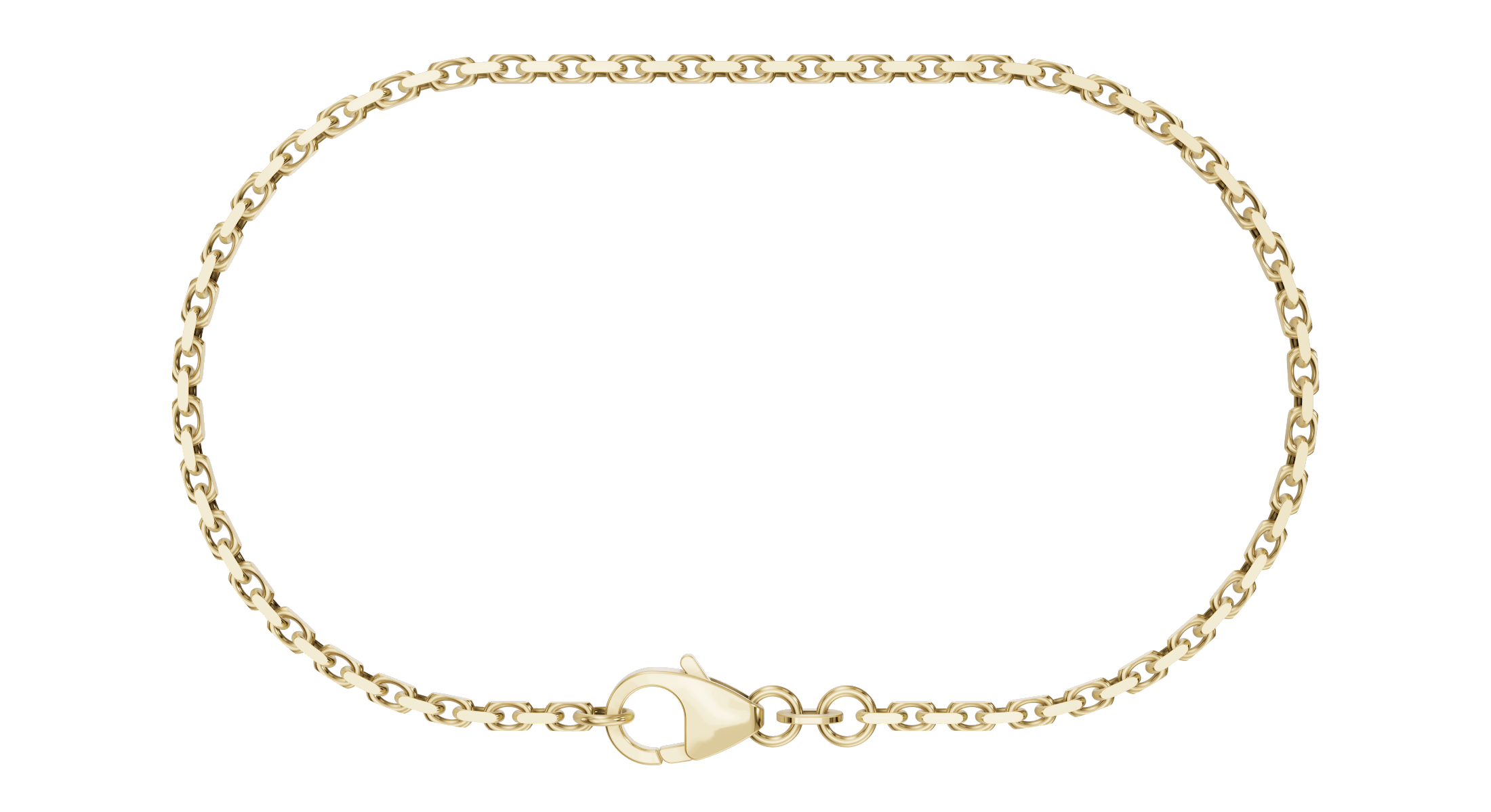 14KT.ARMBÅND ANKER FACET 3MM/19CM