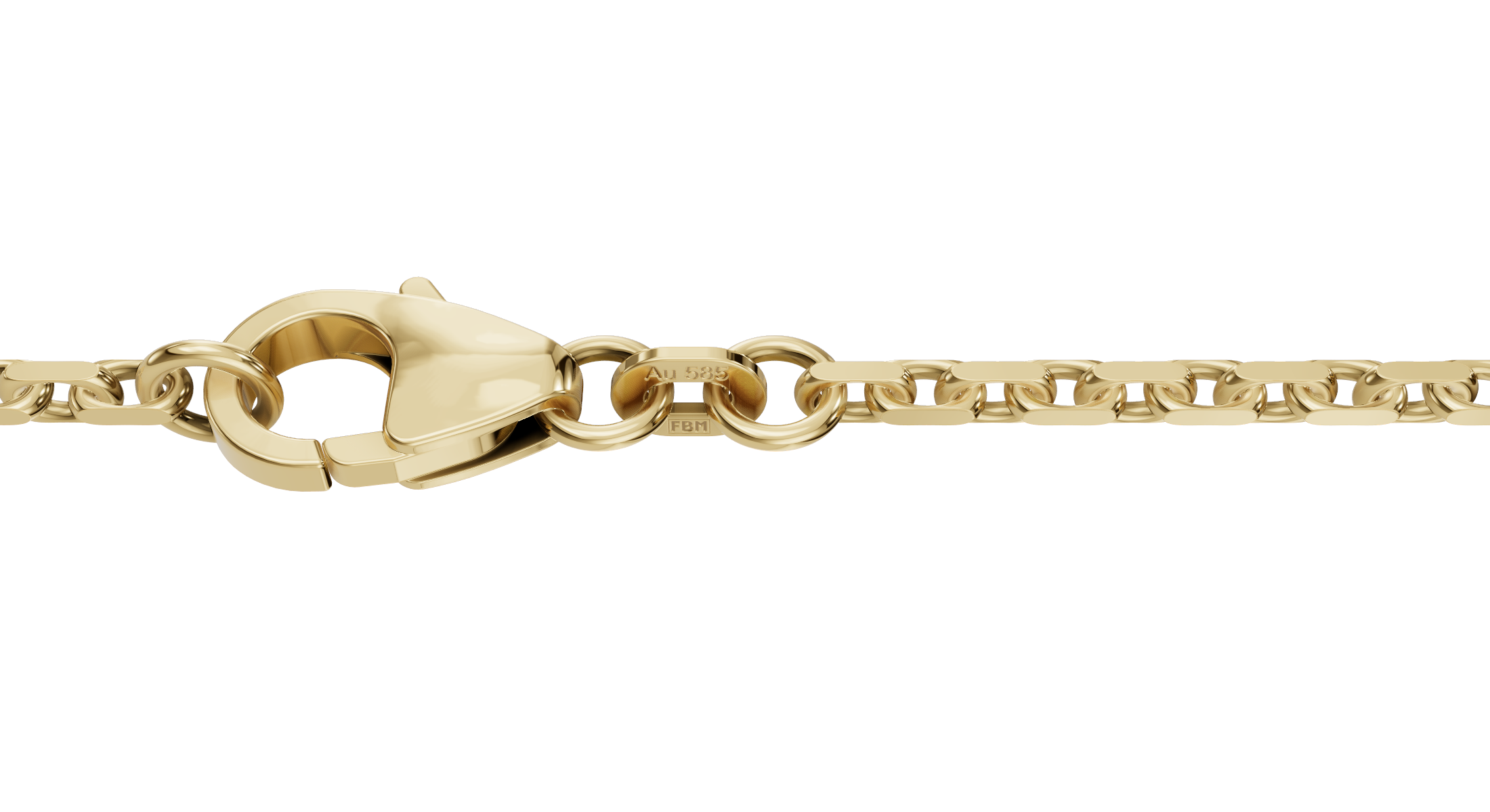 14KT.ARMBÅND ANKER FACET 3MM/19CM