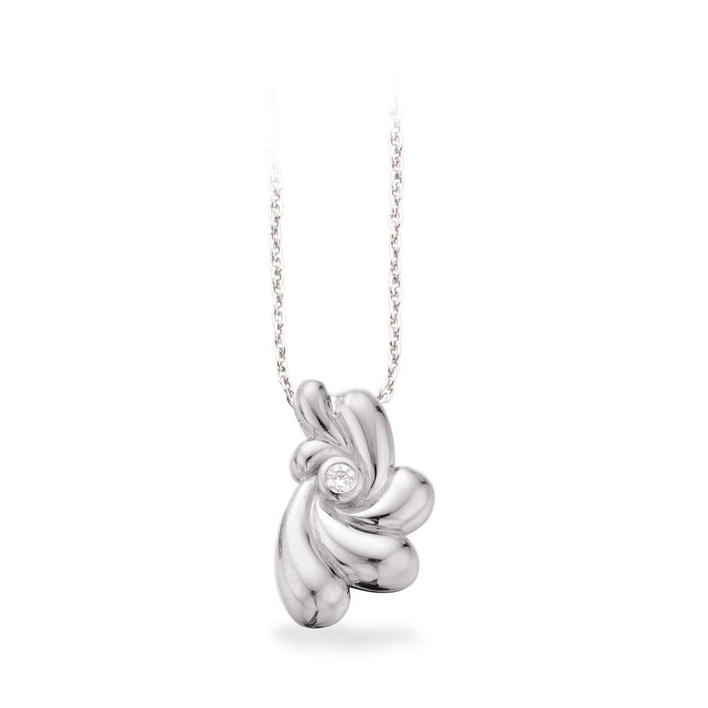 VEDHÆNG CUBIC ZIR. SØLV PT. M/KÆDE