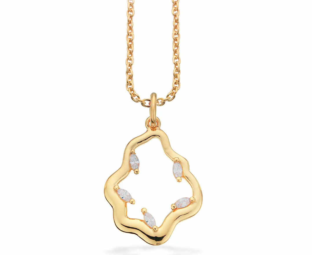 VEDHÆNG CUBIC ZIR.SØLV FG.M/KÆDE