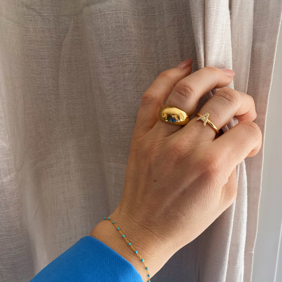 PANAMA RING FORGYLDT STÅL STR. 51