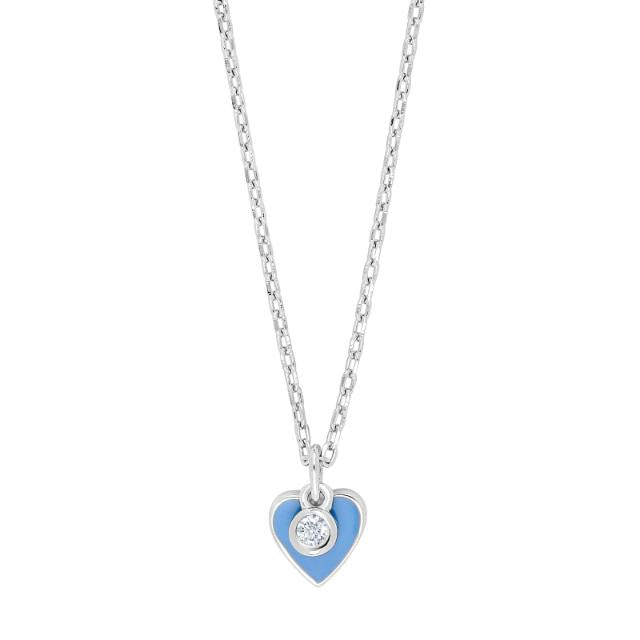 RHD. SØLV HALSSKÆDE MED BLÅ EMALJE