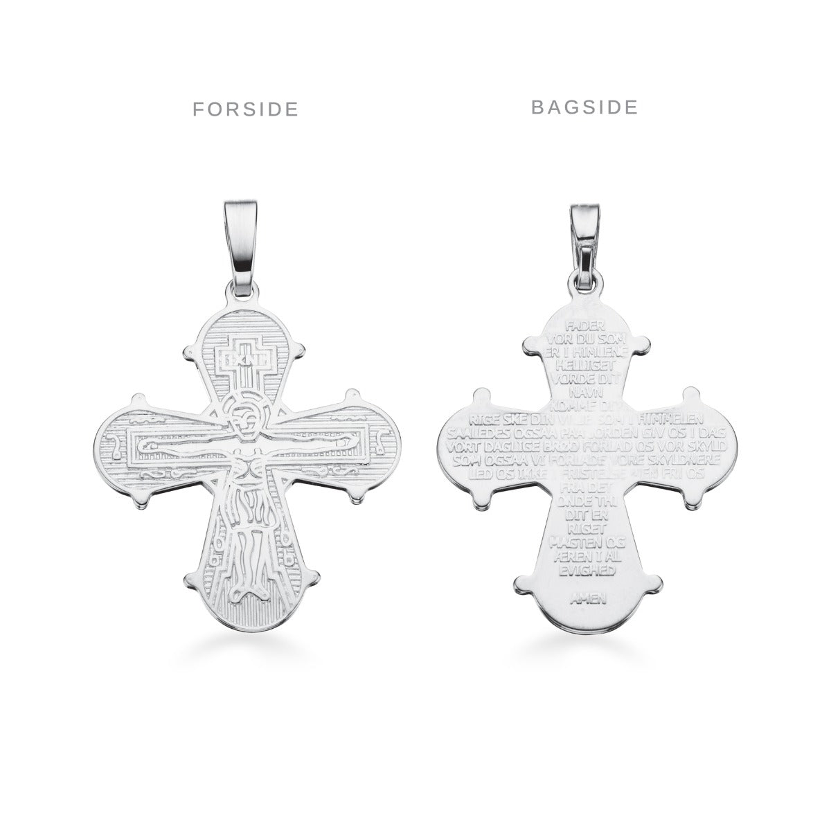 DAGMARKORS MELLEM M/FADERVOR 21 X 19 MM. SØLV