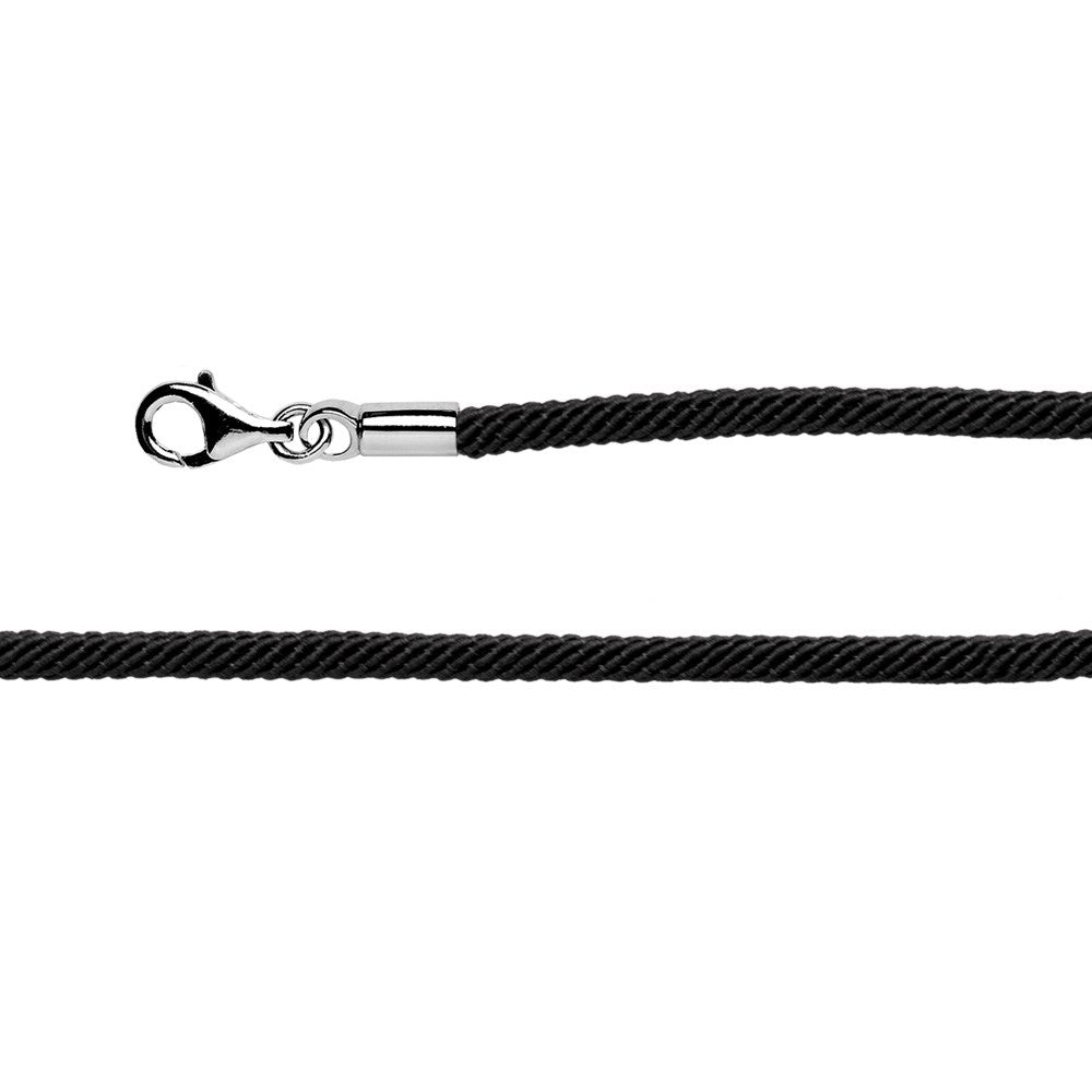 SORT BOMULDSREM 925/- KARABIN43+5CM
