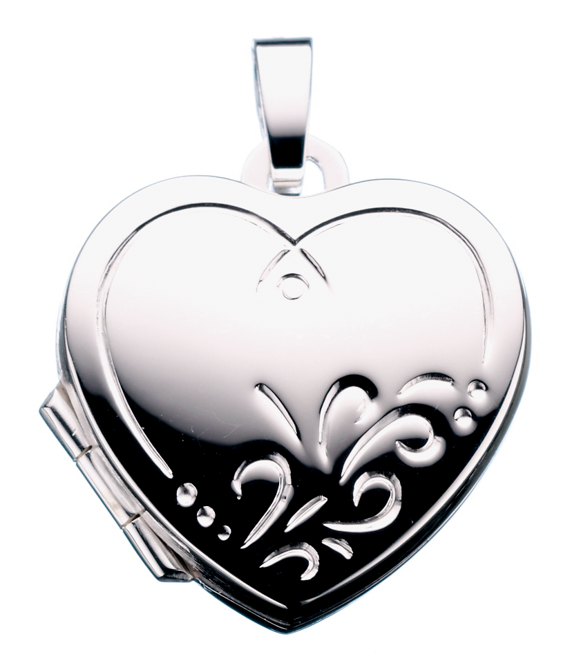 MEDALJON HJERTE 18 X 18 MM. SØLV