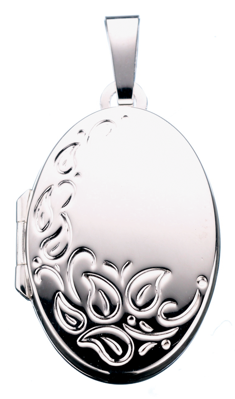 MEDALJON OVAL 24 X 17 MM. SØLV
