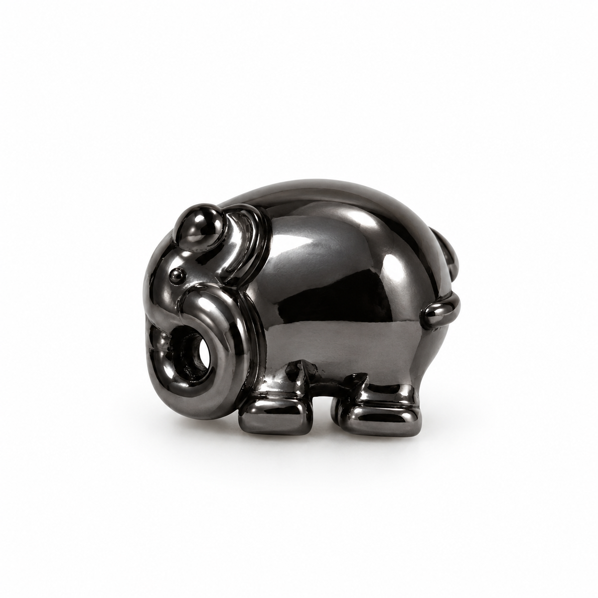 SØLV PERLELÅS ELEFANT SORT RH