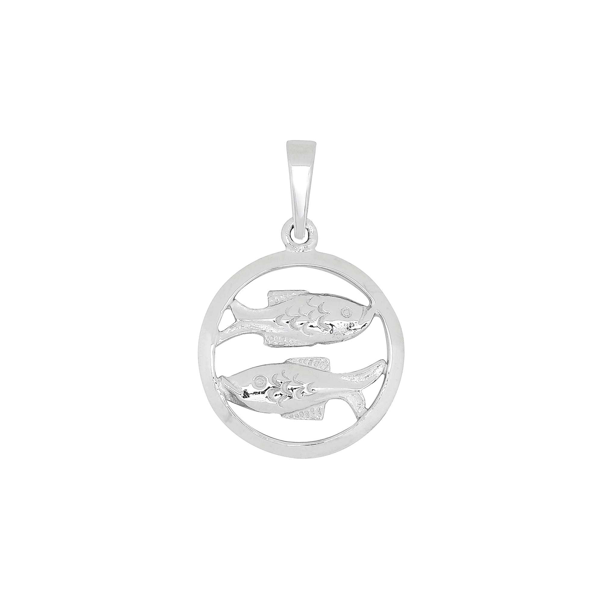 RHOD. SØLVVEDHÆNG FISKEN 12MM