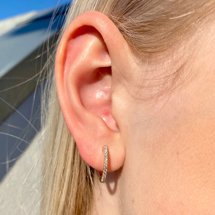 Henrik Ørsnes Design Creol 14 Karat Hvidguld Øreringe med Brillanter 0,31 Carat W/SI