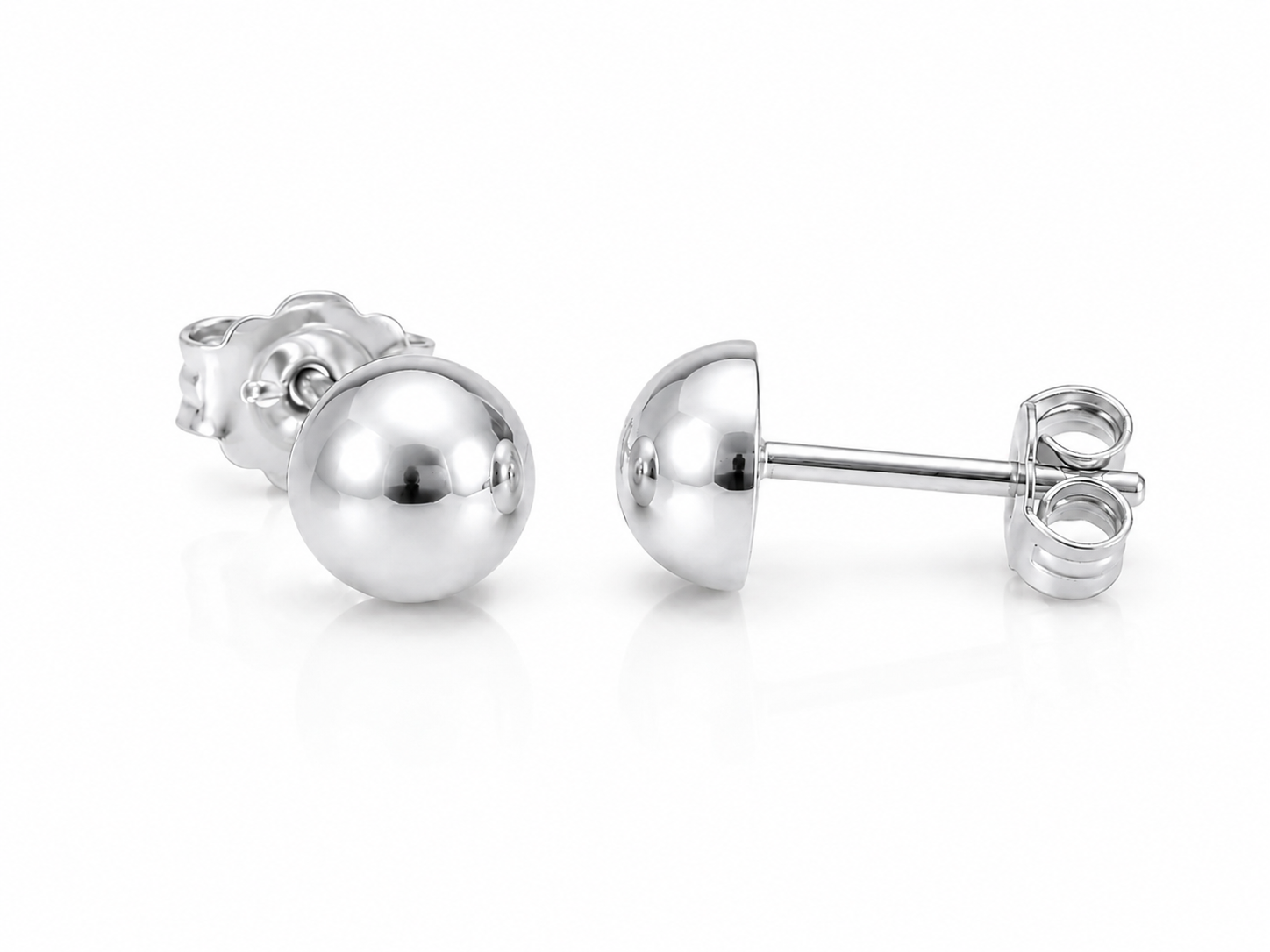 SØLV ØRESTIK 8 MM HALVKUGLE