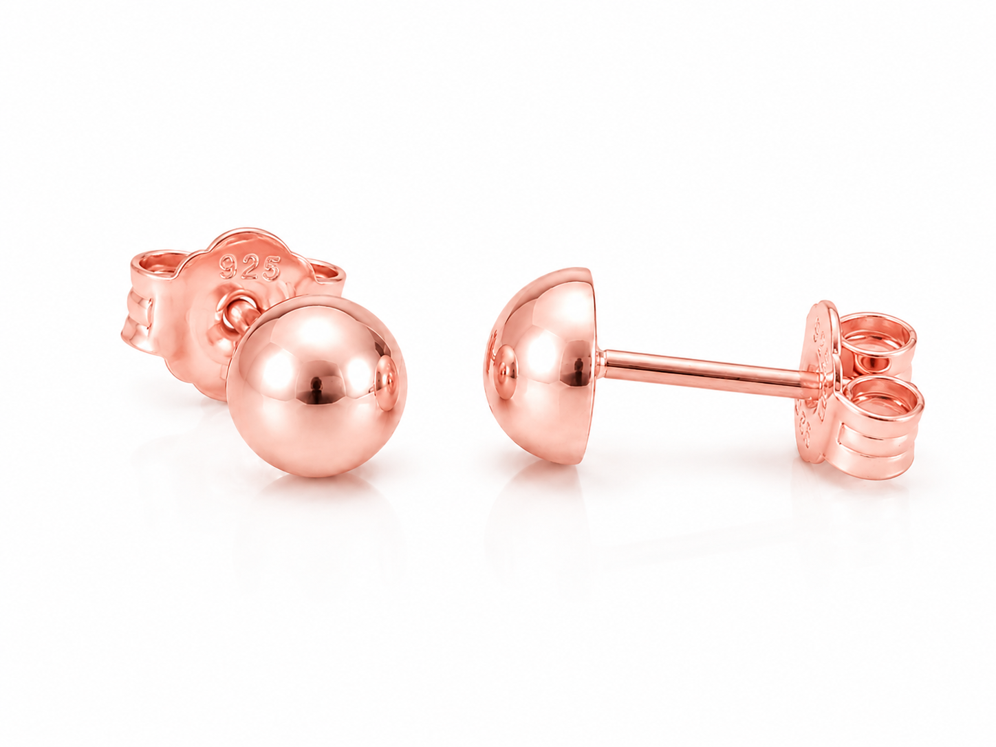SØLV/FG ØRESTIK 8 MM HALVKUGLE