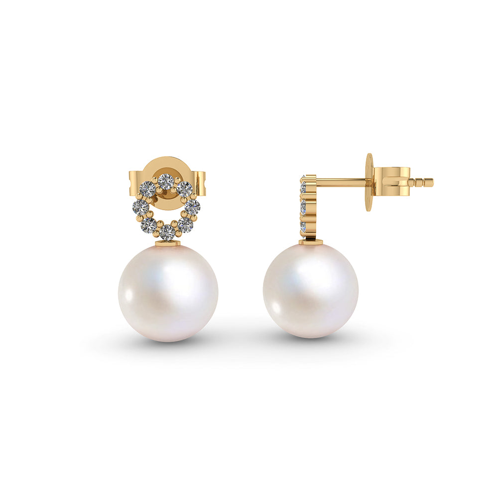 8KT.Y/RH.ØRERING ZIR/PERLE 6,5-7MM