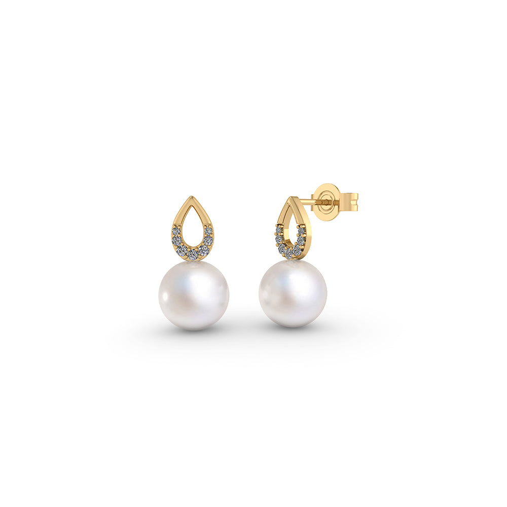 8KT.R/H.ØRESTIK ZIR/PERLE 6-6,5MM