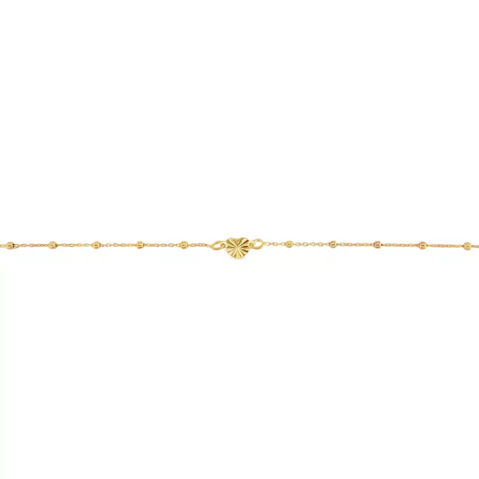 ARMBÅND PLISSÉ HJERTE SØLV FG. 17+2 CM