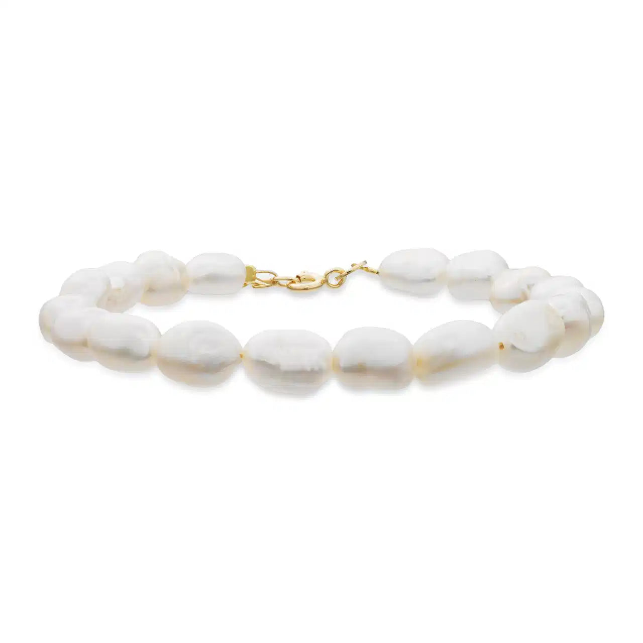 FERSKVANDSKULTURPERLE ARMBÅND BAROK 7,5-8 MM SØLV FG. SØLV FG. 17+3CMM