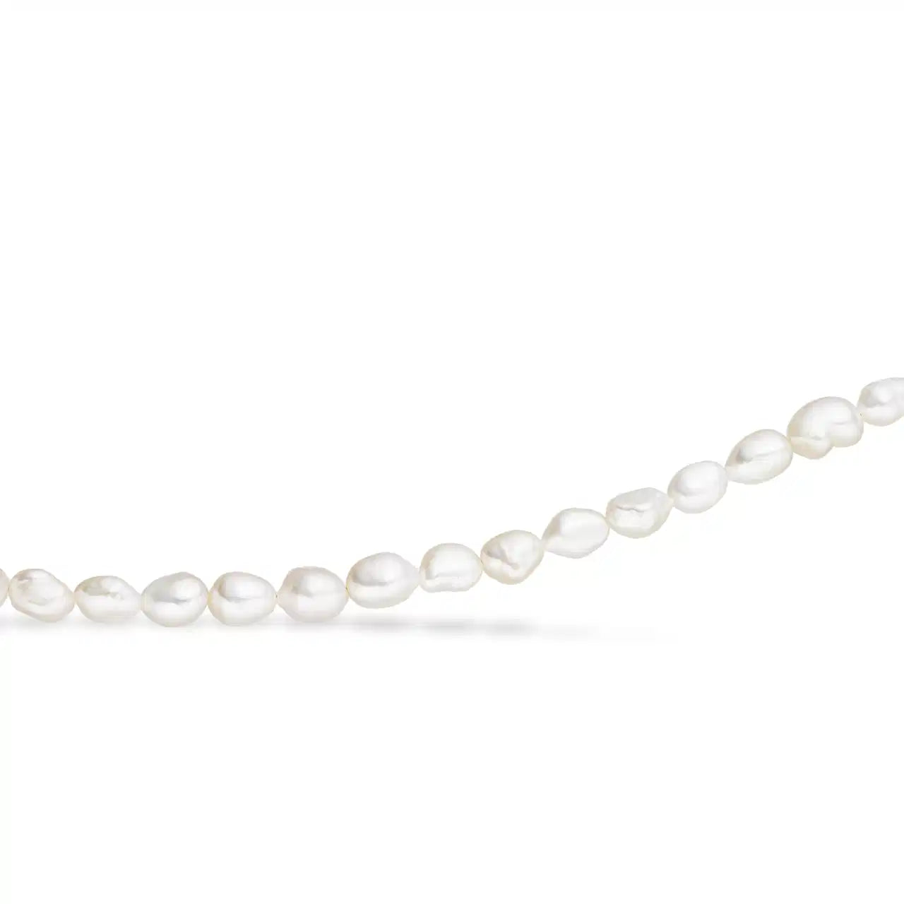FERSKVANDSKULTURPERLE HALSKÆDE BAROK 7,5-8 MM SØLV FG. SØLV FG. 42+7 CM
