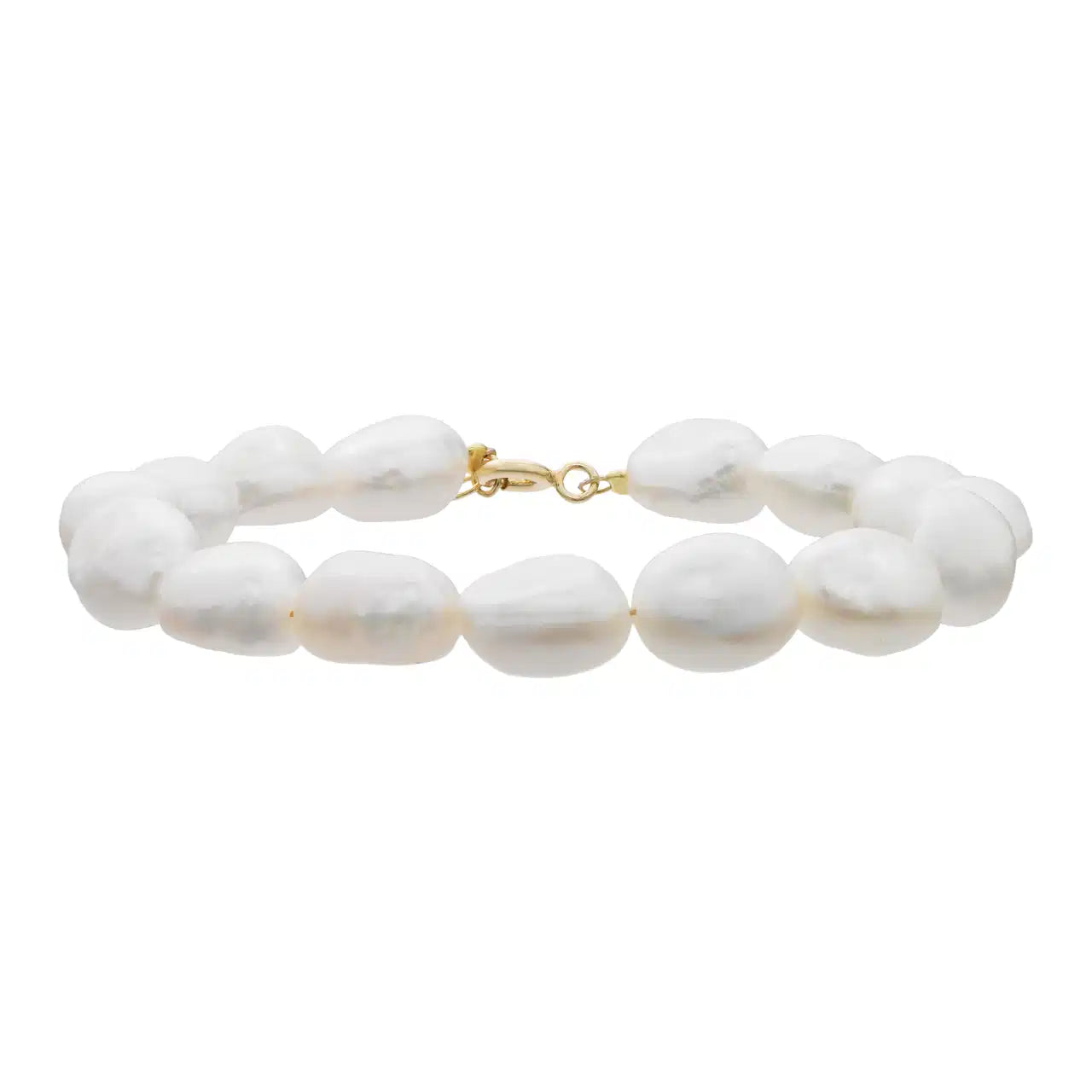FERSKVANDSKULTURPERLE ARMBÅND BAROK 9-10 MM SØLV FG. SØLV FG. 17+3CM