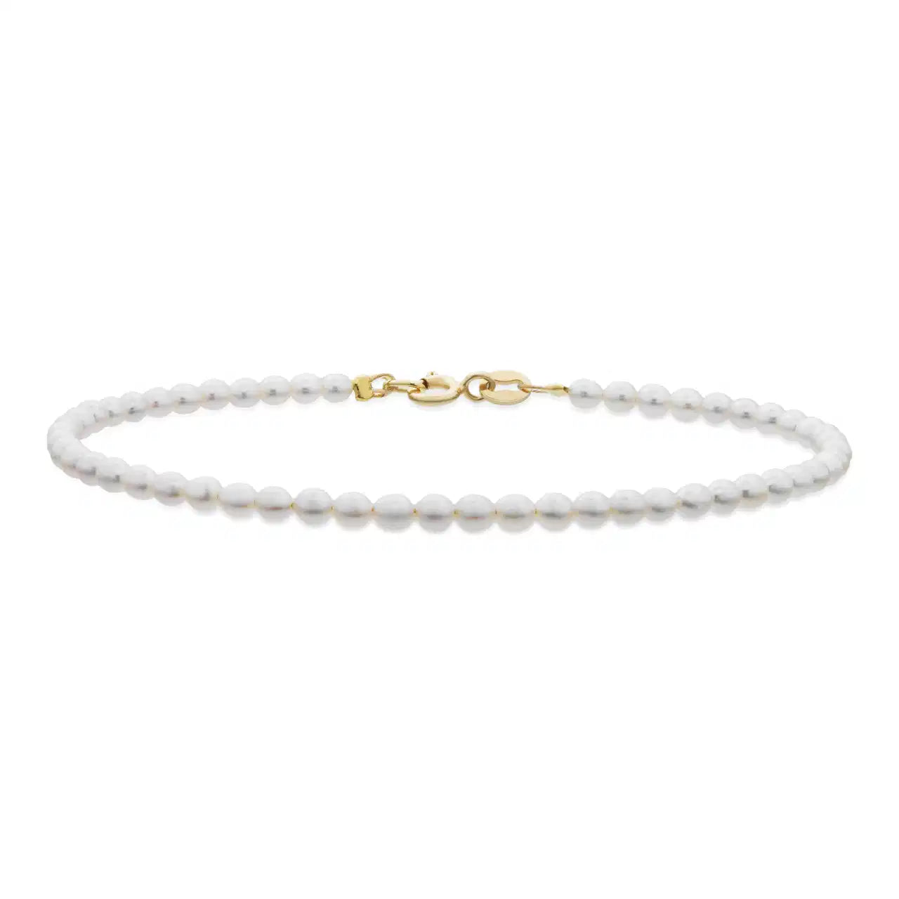 FERSKVANDSKULTURPERLE ARMBÅND RIS 2,5-3 MM SØLV FG. SØLV FG. 17+3CM