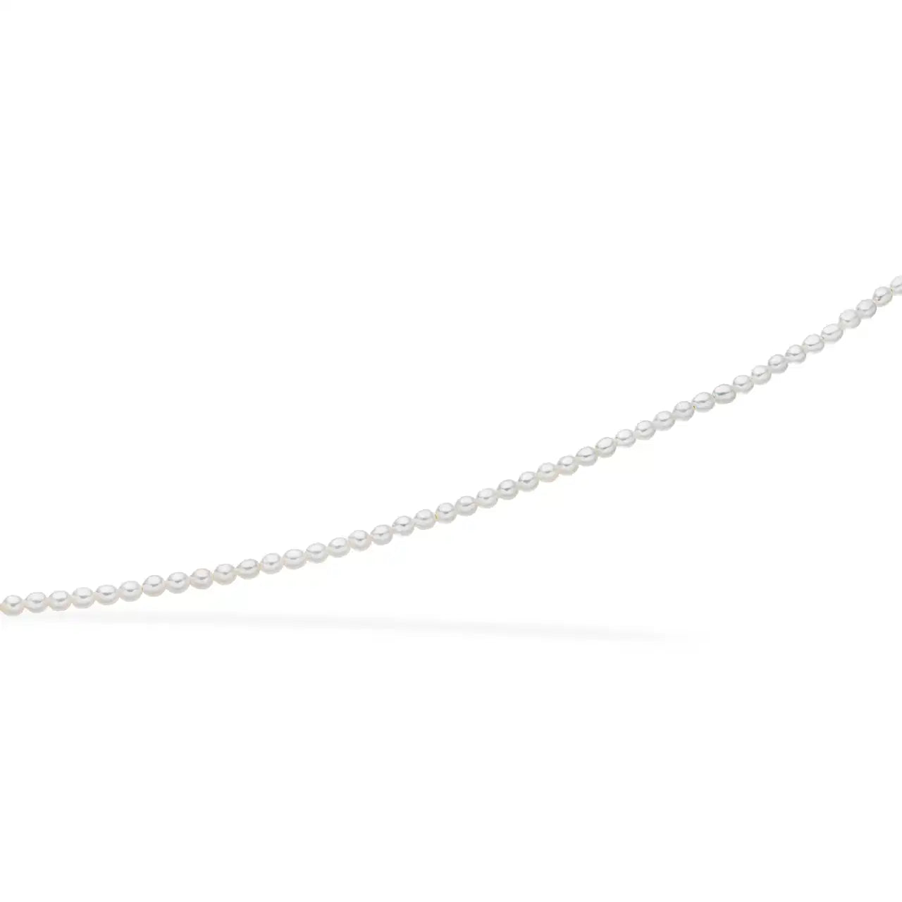 FERSKVANDSKULTURPERLE HALSKÆDE RIS 2,5-3 MM SØLV FG. SØLV FG. 42+7CM