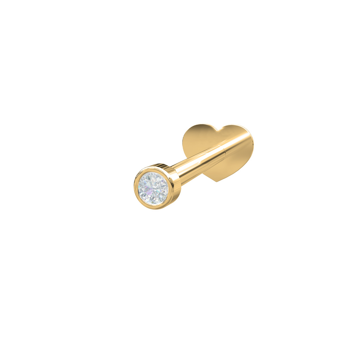 14KT. LABRET 1 DIA 0,014CT 1,5MM RØR PIERCE52 1STK