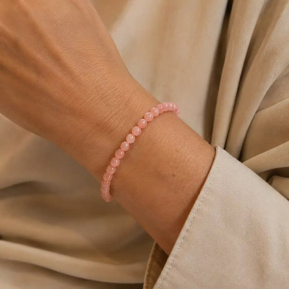 ARMBÅND ROSA QUARTZ 17+3 CM