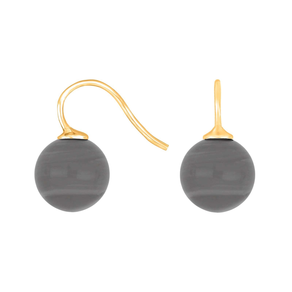 FORG. SØLVØREH. M/BØHMISK KVARTSGLAS KUGLE 12MM