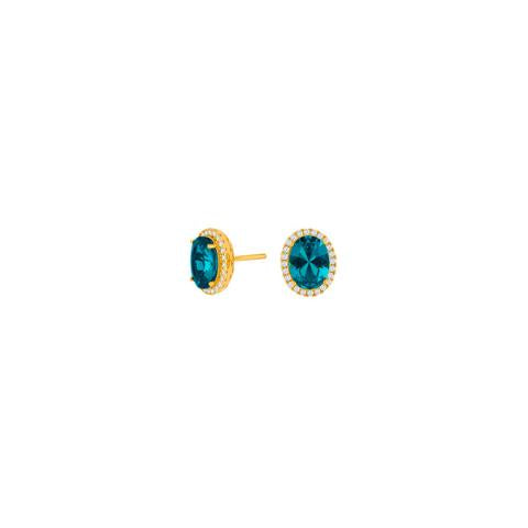 FORGYLDT ØRERINGE MILLENOR BLÅ